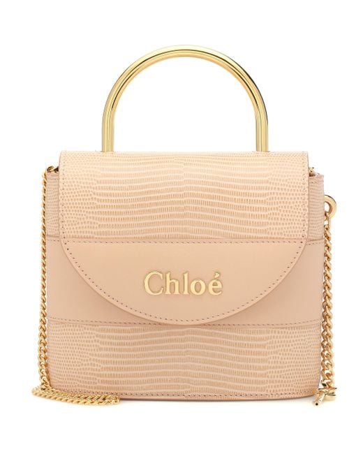 Chloé Pink Aby Lock Small Leather Shoulder Bag