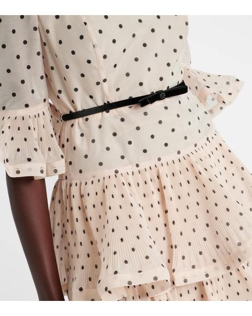 Zimmermann Natural Polka-Dot Ruffled Minidress