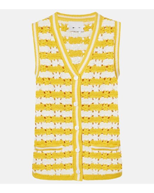 The Upside Yellow Goldie Watson Cotton Crochet Vest