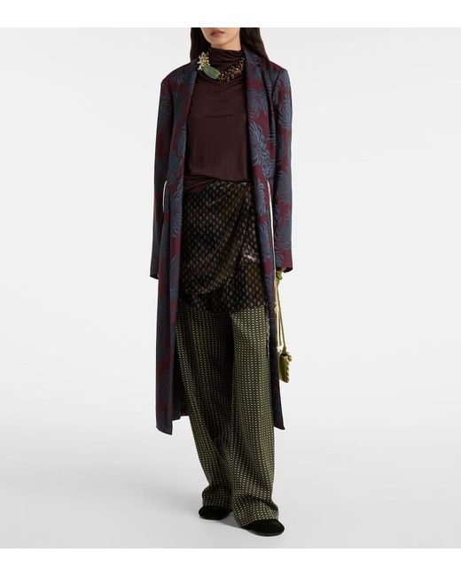 Dries Van Noten Purple Huala Draped Top