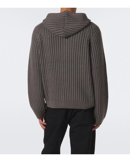 Our Legacy Gray Level Wool Zip-Up Hoodie for men