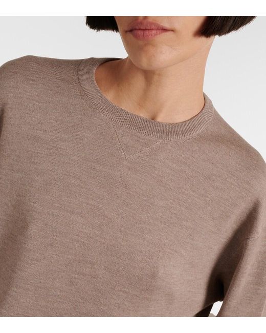 Loro Piana Brown Balfour Cashmere, Wool, And Silk Sweater