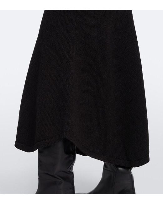 AYA MUSE Black Ken Cotton Midi Skirt