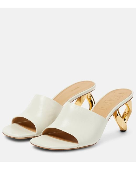 J.W. Anderson Natural Chain Heel Leather Mules