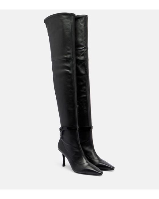 Jimmy Choo Black Camie 85 Leather Over-The-Knee Boots