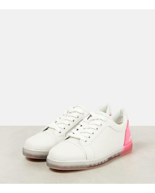 Christian Louboutin White Sneakers Fun Vieira Aus Leder