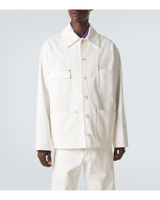 Plan C White Denim Field Jacket for men