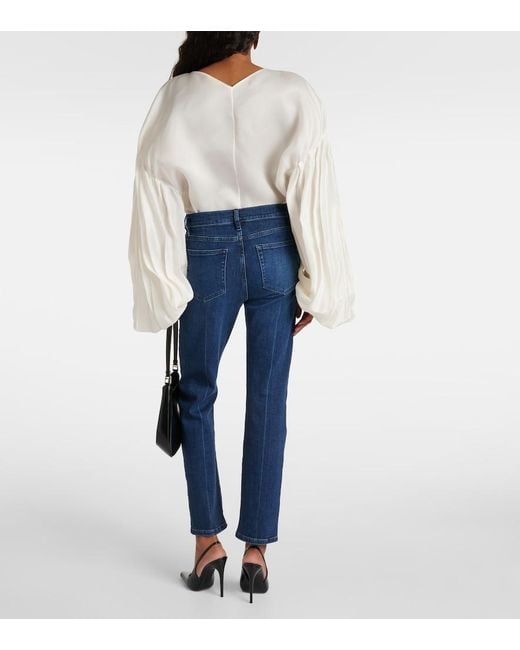 FRAME Blue Le High Straight Mid-Rise Jeans