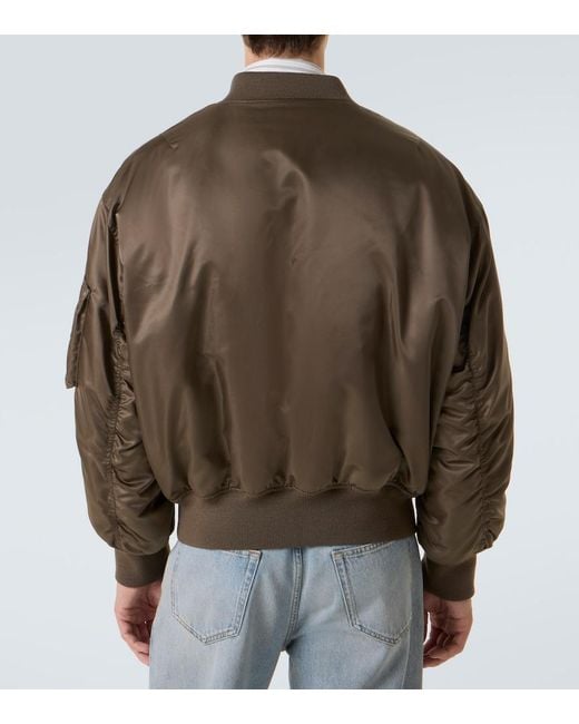 Saint Laurent Green Padded Twill Bomber Jacket for men