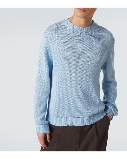 Saman Amel Pullover Gio Aus Seide in Blue für Herren