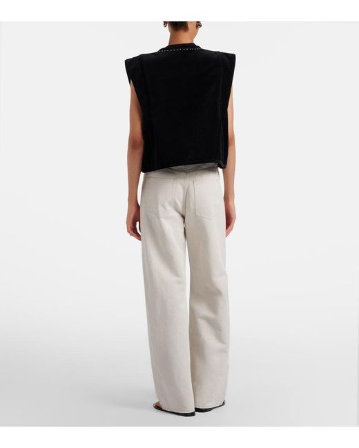 FRAME Natural Off Duty Drawstring Wide-Leg Jeans