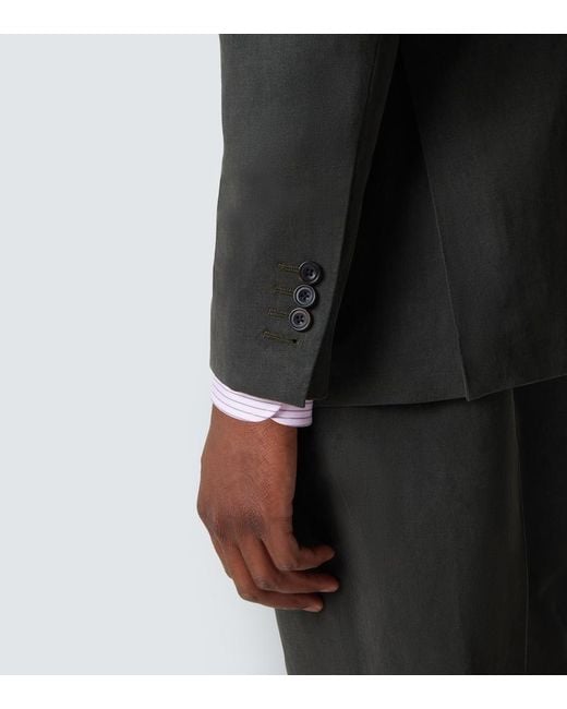 Thom Sweeney Black Linen Suit for men