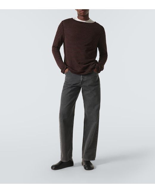 The Row Brown Lillard Striped T-Shirt for men