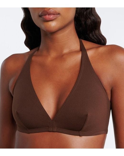 Eres Brown Gang Triangle Bikini Top