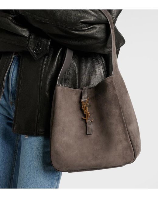 Saint Laurent Brown Le 5 A 7 Supple Small Suede Shoulder Bag