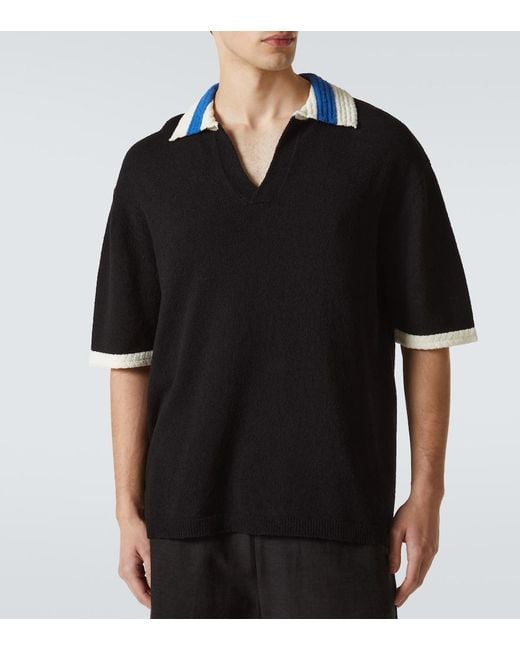 Polo di Commas in Black da Uomo