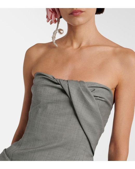 Vestido Corse De Lana Drapeado Magda Butrym de color Gray