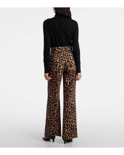 Pantalon Ample A Motif Leopard Veronica Beard en coloris Brown