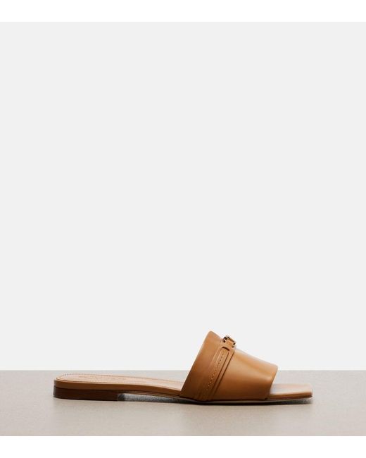 Tod's Brown Leather Slides