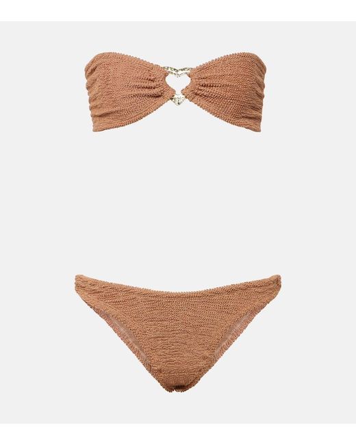 Hunza G White Nicole Embellished Bikini