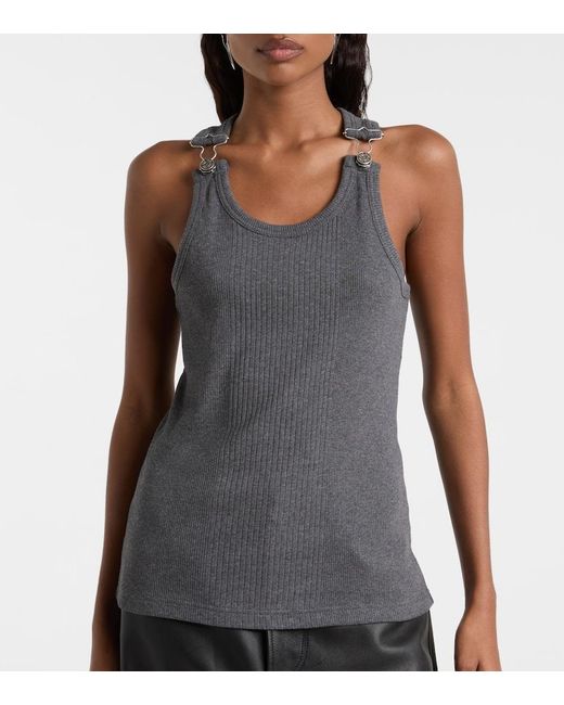 Jean Paul Gaultier Gray Cotton Jersey Tank Top