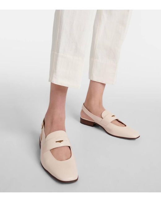 Mocassini slingback in pelle con cut-out di Tod's in Pink