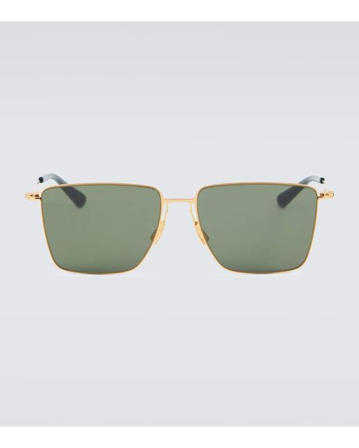 Gafas de sol rectangulares Ultrathin Bottega Veneta de hombre de color Green