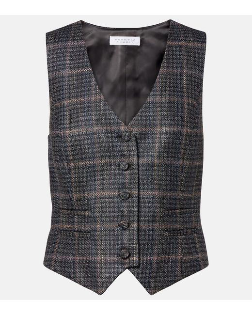Chaleco Coleridge De Lana Y Seda A Cuadros Gabriela Hearst de color Gray