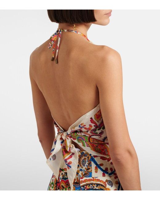 Etro Blue Printed Silk Top