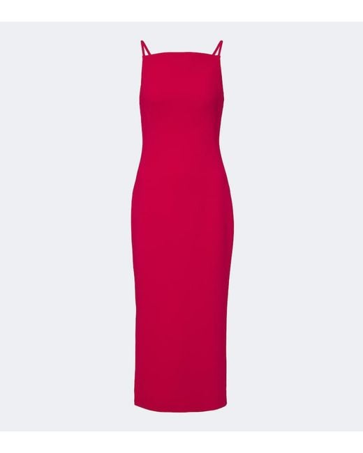 Givenchy Red Crepe Cady Midi Dress