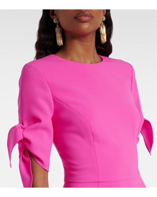 Carolina Herrera Pink Crepe Cocktail Dress