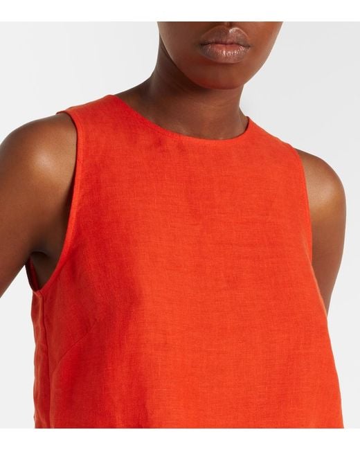 Eres Red Ravie Linen Top