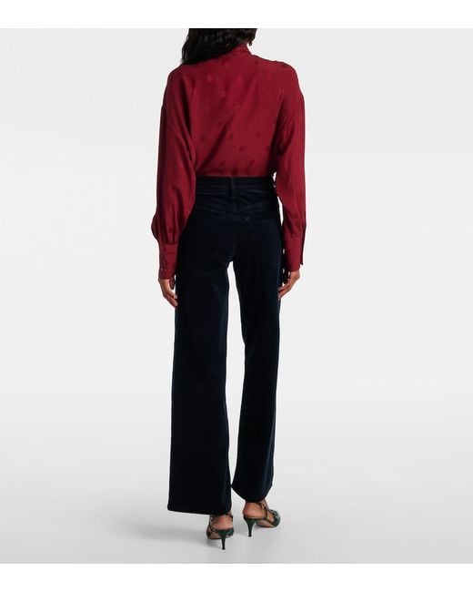 FRAME Blue Le Slim Palazzo High-Rise Wide-Leg Jeans
