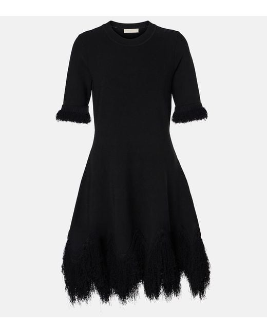Ulla Johnson Black Vittoria Fringed Minidress