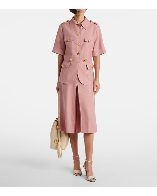 Valentino Pink Cashmere And Cotton Jacket