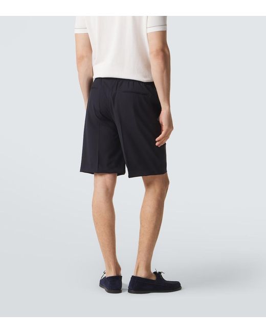 Brioni Blue Wool Shorts for men