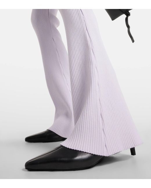 Pantalon evase Reedition Courreges en coloris White