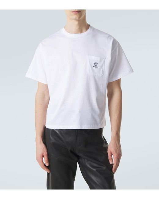 Versace White Medusa Cotton Jersey T-Shirt for men