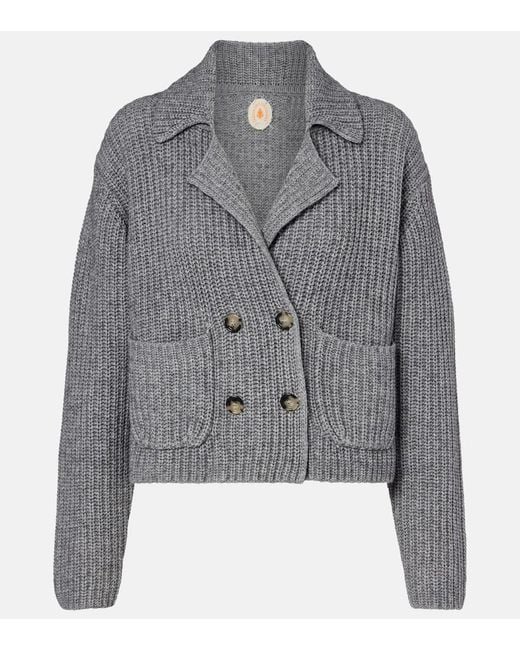 Jardin Des Orangers Gray Cotton And Cashmere Cardigan