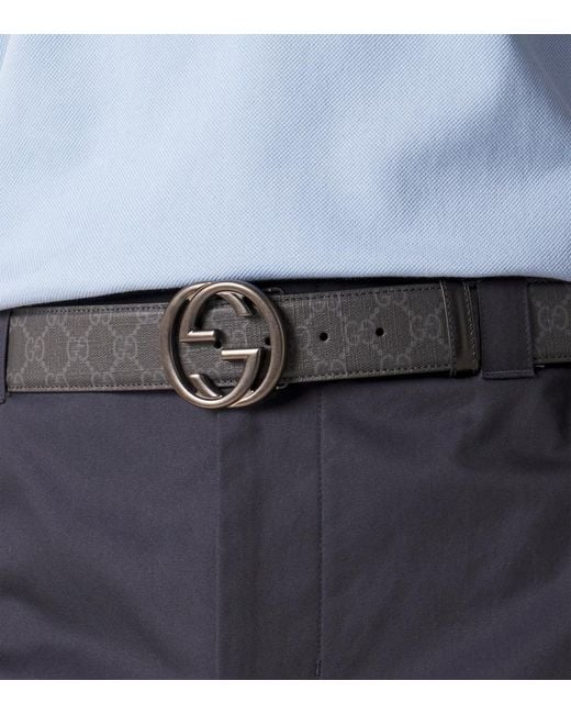 Gucci Black Interlocking G Reversible Belt for men