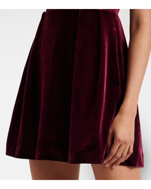 Self-Portrait Red Velvet Minidress