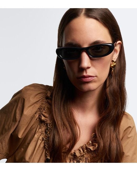 Saint Laurent Black Sl 557 Shade Plump Rectangular Sunglasses