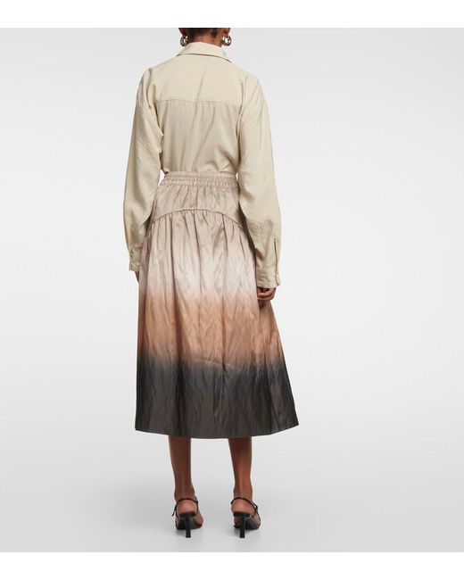 Vince Multicolor Printed High-Rise Satin Skirt