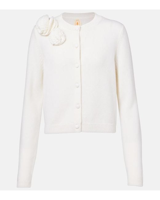Jardin Des Orangers White Wool And Cashmere Cardigan