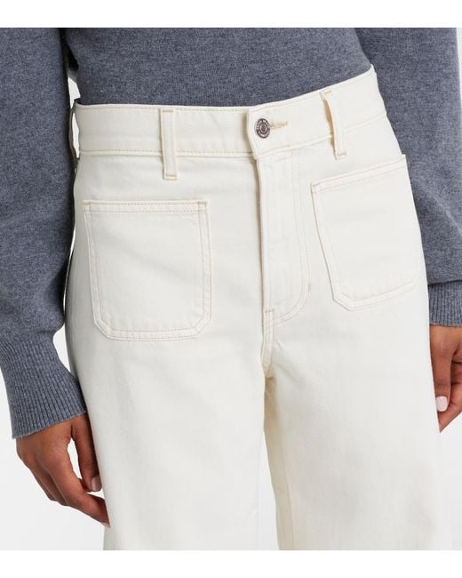 Veronica Beard White Kasey Wide-Leg Jeans