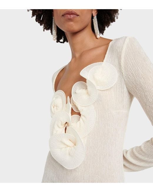 Magda Butrym Natural Floral Shirred Gown