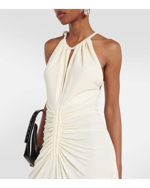 Proenza Schouler Ruched Crepe Maxi Dress in White | Lyst