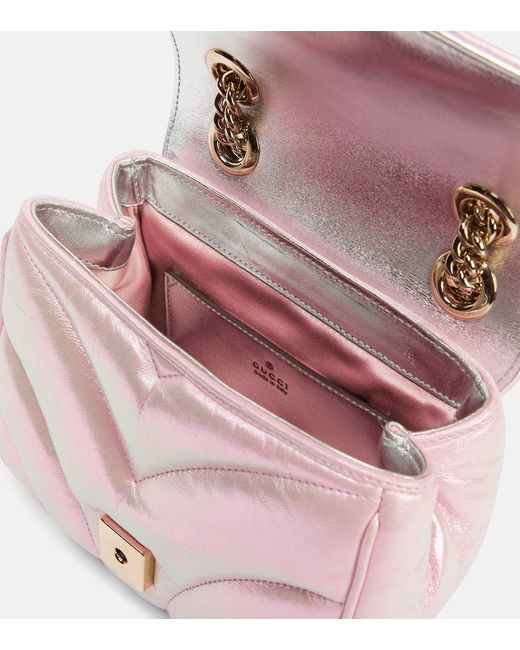 Borsa a spalla GG Marmont Mini in pelle di Gucci in Pink