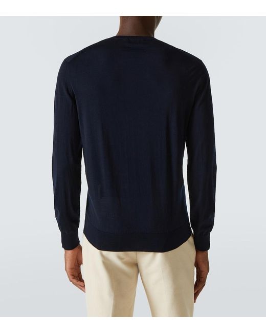 Zegna Blue High Performance Wool Sweater for men