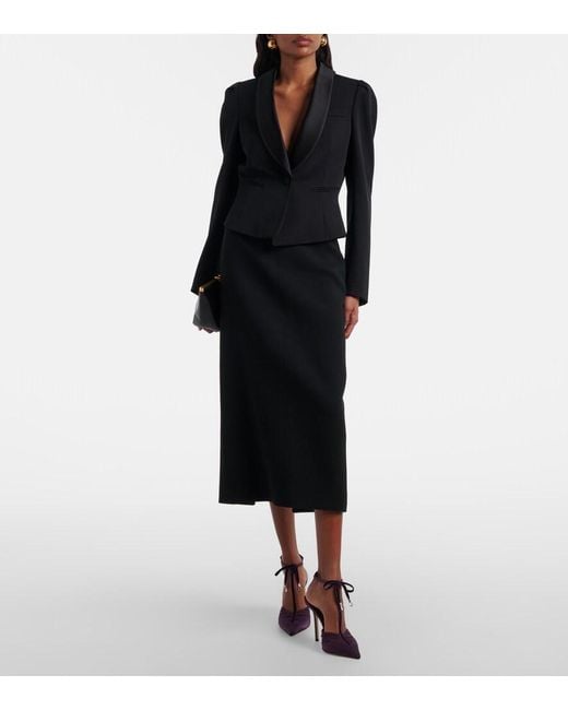 Jimmy Choo Purple Afia 100 Velvet-Trimmed Satin Pumps